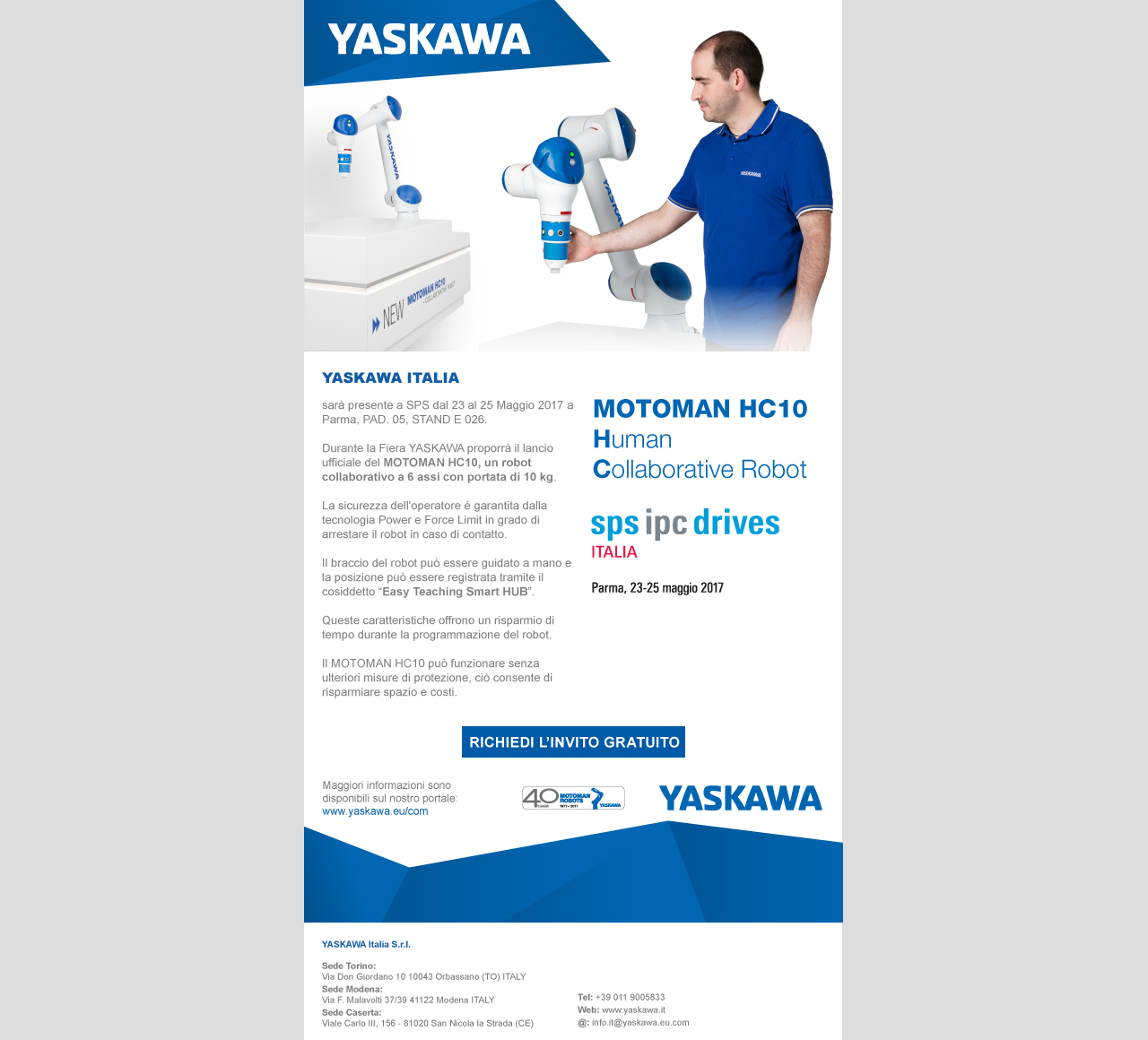 DEM e Landing Page per Yaskawa